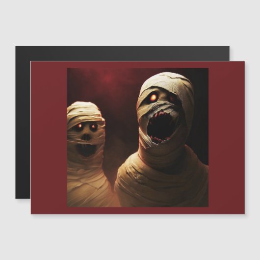 Halloween - Mummies 3 Magnetkarte (Vorne/Hinten)