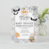 Halloween Mummy Baby Shower Einladung (Stehend Vorderseite)