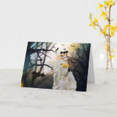 Halloween Mummy. Grußkarte Karte (Gelbe Blume)