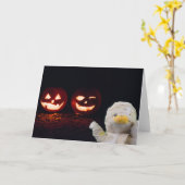 Halloween Mummy. Grußkarte Karte (Gelbe Blume)