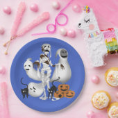 Halloween Mummy mit Kitty Cats und Geist Pappteller (Party)