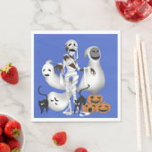 Halloween Mummy mit Kitty Cats und Geist Serviette (Beispiel)