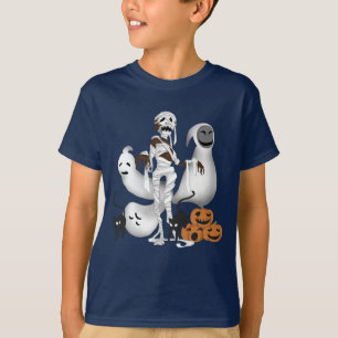 Halloween Mummy mit Kitty Cats und Ghost Boy T-Shirt
