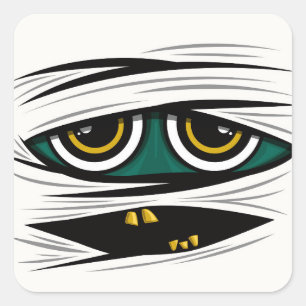 Halloween Mummy Quadratischer Aufkleber