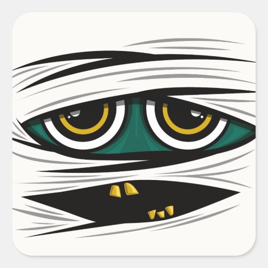 Halloween Mummy Quadratischer Aufkleber (Vorderseite)
