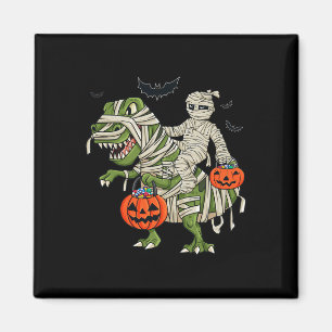 Halloween Mummy Riding T Rex Fun Boys Girls Kinder Magnet