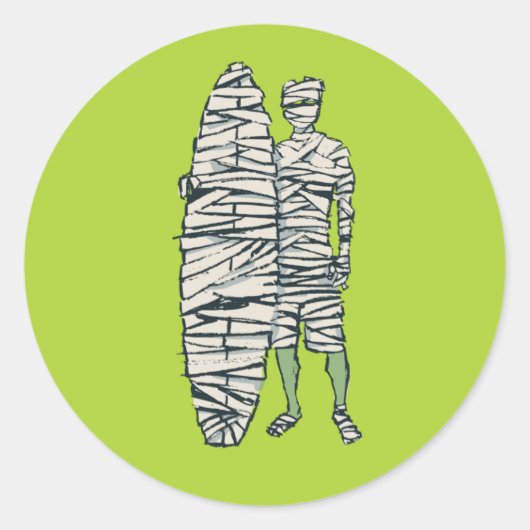 Halloween-Mummy Runder Aufkleber (Vorderseite)