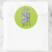 Halloween-Mummy Runder Aufkleber (Tasche)