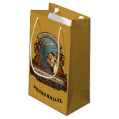 Halloween Mummy Skeleton Funny Zitat Personalisier Kleine Geschenktüte (Rückseite Schrägansicht)