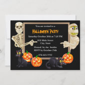 Halloween Mummy Skeleton Party Einladung (Vorderseite)