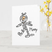 Halloween-Mummy-Strichmännchen Karte (Gelbe Blume)