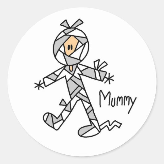 Halloween Mummy Strichmännchen Sticker (Vorderseite)