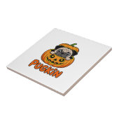 Halloween Mürbchen, Kürbis-Mops-Hund Fliese (Seite)