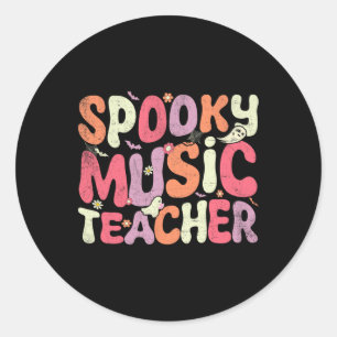 Halloween Music Teacher unterrichtet Spooky Teache Runder Aufkleber