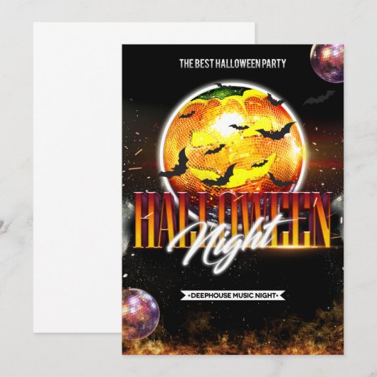 Halloween-Musikabend Einladung (Vorne/Hinten)