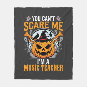 Halloween-Musiklehrer gruseliger Kürbis Grafik Fleecedecke