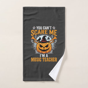 Halloween-Musiklehrer Gruseliger Kürbis Grafik Handtuch