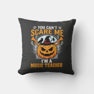Halloween-Musiklehrer Gruseliger Kürbis Grafik Kissen