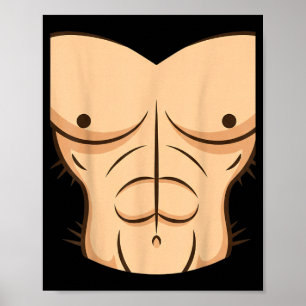 Halloween Muskel Torso Lustiges Bare-Chest-Design Poster