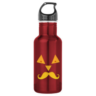Halloween Mustache Pumpkin Edelstahlflasche