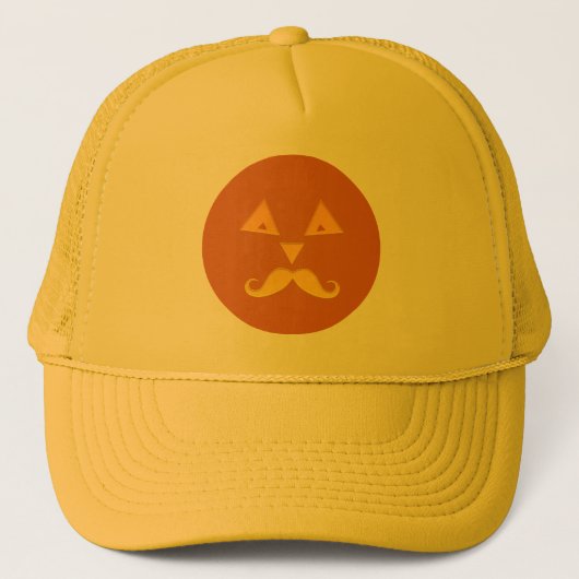 Halloween Mustache Pumpkin hats Truckerkappe (Vorderseite)