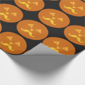 Halloween Mustache Pumpkin Packpapier (Ecke)