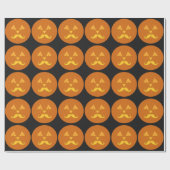 Halloween Mustache Pumpkin Packpapier (Flach)