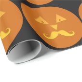 Halloween Mustache Pumpkin Packpapier (Rolleneckpunkt)