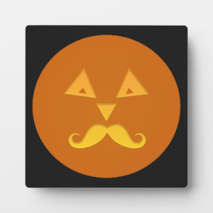 Halloween Mustache Pumpkin-Plakette Fotoplatte