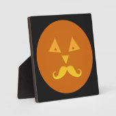 Halloween Mustache Pumpkin-Plakette Fotoplatte (Vorderseite)