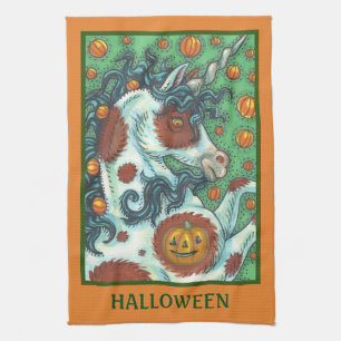 HALLOWEEN MUSTANG WILD PINTO UNICORN KITCHEN TOWEL GESCHIRRTUCH