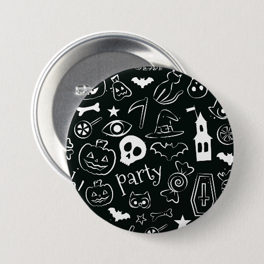 Halloween Muster 1 Button (Vorne & Hinten)