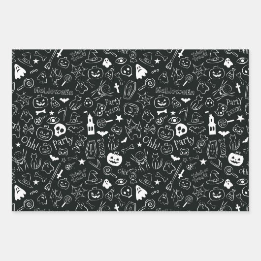 Halloween Muster 1 Geschenkpapier Set (Vorderseite 2)