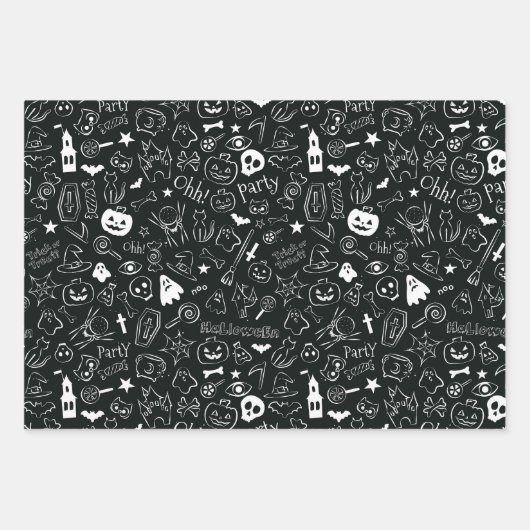 Halloween Muster 1 Geschenkpapier Set (Vorderseite)