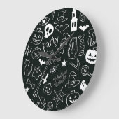 Halloween Muster 1 Große Wanduhr (Winkel)