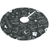 Halloween Muster 1 Polyester Weihnachtsbaumdecke (Schrägansicht)