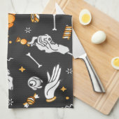 Halloween-Muster 2 Geschirrtuch (Viertel Falte)