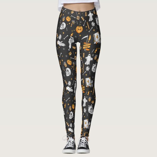 Halloween Muster 2 Leggings (Vorderseite)