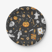 Halloween Muster 2 Pappteller (Vorderseite)