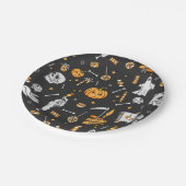 Halloween Muster 2 Pappteller (Schrägansicht)