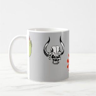 Halloween-Muster auf grau Kaffeetasse