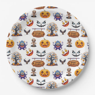 Halloween-Muster auf  Pappteller