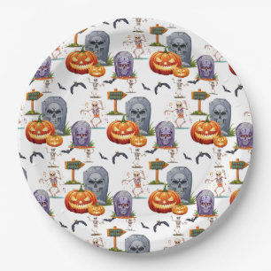 Halloween-Muster auf Pappteller