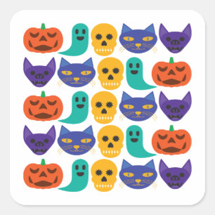 Halloween-Muster-Aufkleber Quadratischer Aufkleber