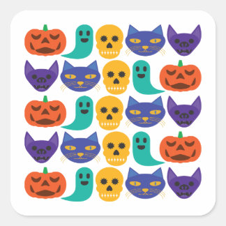 Halloween-Muster-Aufkleber Quadratischer Aufkleber