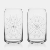 Halloween-Muster aus Schwarz und Weiß Dosenglas (Vorderseite)