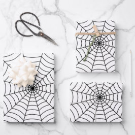 Halloween-Muster aus Schwarz und Weiß Geschenkpapier Set