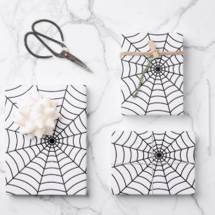 Halloween-Muster aus Schwarz und Weiß Geschenkpapier Set