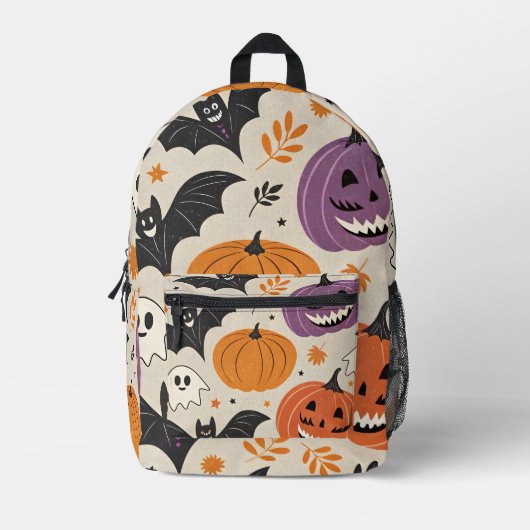 Halloween-Muster Bedruckter Rucksack (Vorderseite)
