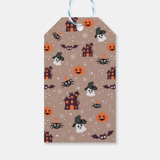 Halloween-Muster blass Geschenkanhänger (Rückseite)